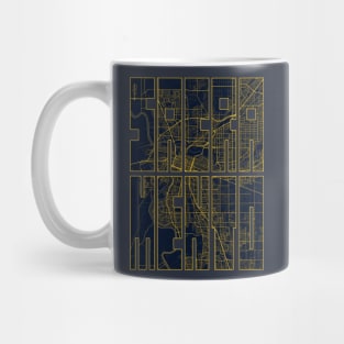 Sacramento, USA City Map Typography - Gold Art Deco Mug